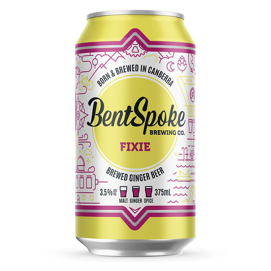 Bentspoke Brewing Co Fixie Ginger Beer - 4 Pack